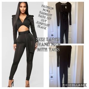 Fashion Nova Baddest babe jumpsuit black